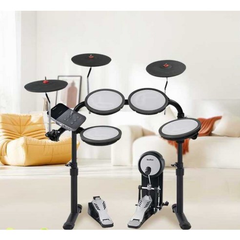 전자 드럼 가정용 연습용 공연 성인 초보자 전자악기, 5개의 드럼과 3개의 심벌즈+ 가방