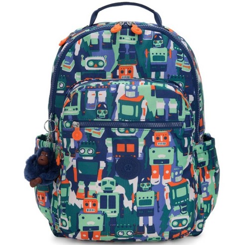 키플링 백팩 kipling 서울 Seoul - ROBOT CAMOUFLAGE BLUE