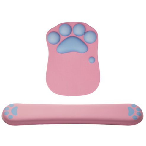 스놉볼 말랑냥이 젤리 마우스패드 키보드 손목 받침대, 핑크, 1세트