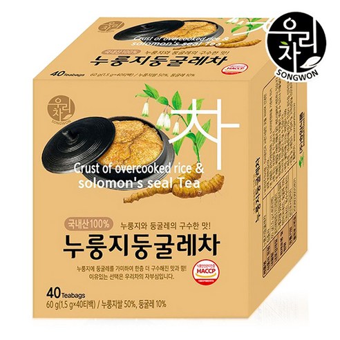 송원 누룽지둥굴레차 40T, 1.5g, 40개입, 1개