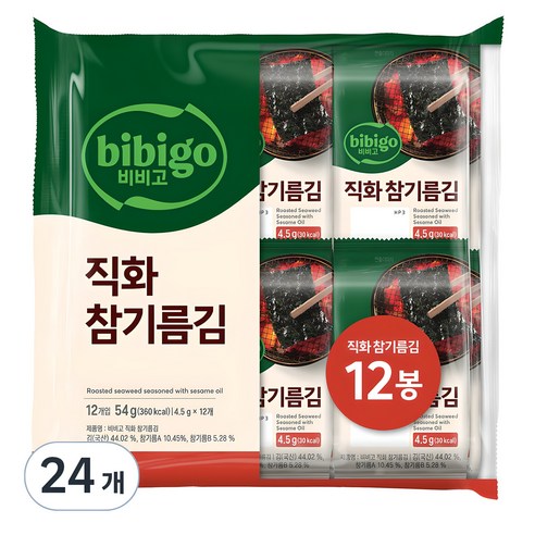 비비고 직화 참기름김 – 4.5g, 24개 묶음 비비고 직화 참기름김 – 4.5g, 24개 묶음