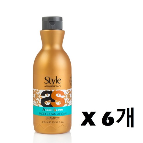 스타일로마테라피 이스라엘 모로칸 아르간 샴푸 400ml 현대백화점 사해미네랄 두피케어 천연계면활성제, 6개