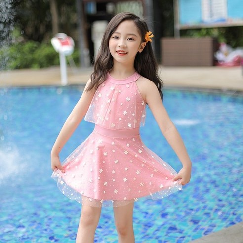 여아용 에이프릴 수영복 원피스 아동 초등 주니어 물놀이 러블리