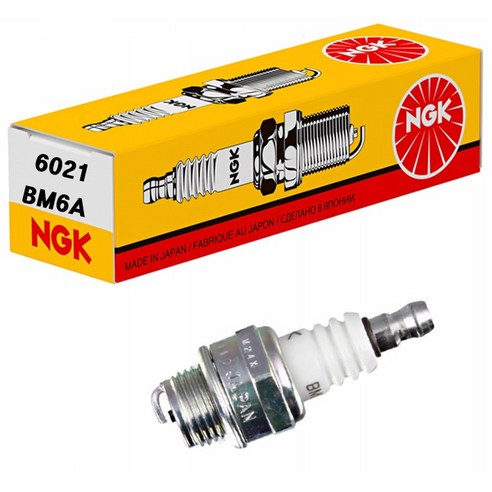 NGK SPARK PLUG 스파크 플러그 점화플러그 오토바이 스쿠터 바이크 모터사이클 예초기플러그 예초기부품 예초기용품 6021 # 플러그 BM6A, 1개