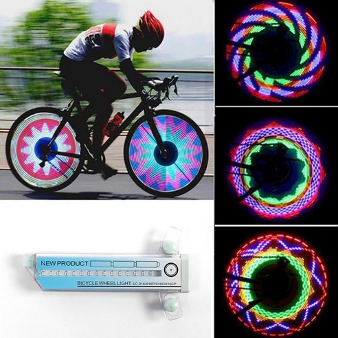 [순수그린]LED 32종 자동 휠라이트 자전거 악세사리 후레쉬 안전등