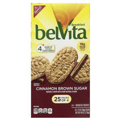 Belvita 브렉퍼스트 비스킷 시나몬 브라운 슈가 25개입, 1.25kg, 1개