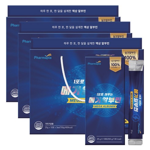 신박한 파마피아 마시는 실크 메가 알부민 3박스 ( 25g x 90포 ) 난백분 단백질 스틱 선물 패키지, 3세트, 30회분