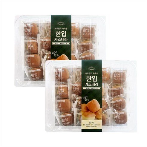 트레이더스 부드럽고 촉촉한 한입 카스테라 32입, 640g, 2개