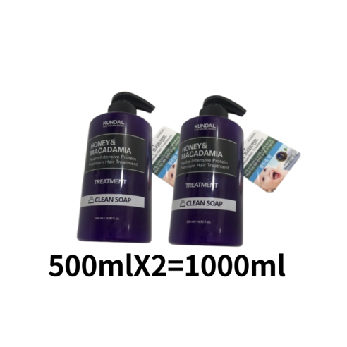 쿤달 허니 앤 마카다미아 헤어 트리트먼트 클린솝향, 500ml, 1개