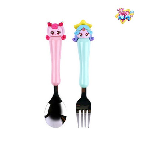슈팅스타 캐치티니핑 시즌5 하츄핑 초롱핑 피규어 스푼 포크 세트, 1개, 혼합색상