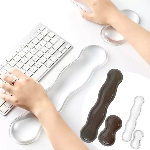 깔끔더하기 키보드 마우스 손목 받침대 패드, 1개, 블랙 S+L
