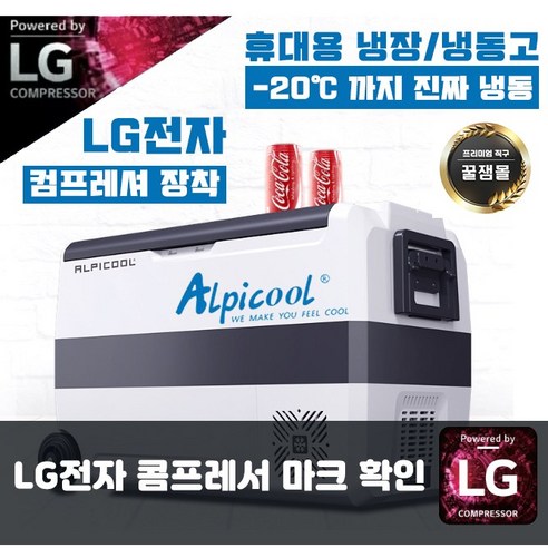 Alpicool 알피쿨 LG 정품 압축기 캠핑용 냉장고 낚시 휴대용 이동식 냉동고 T36 T50 T60, T60(60리터)