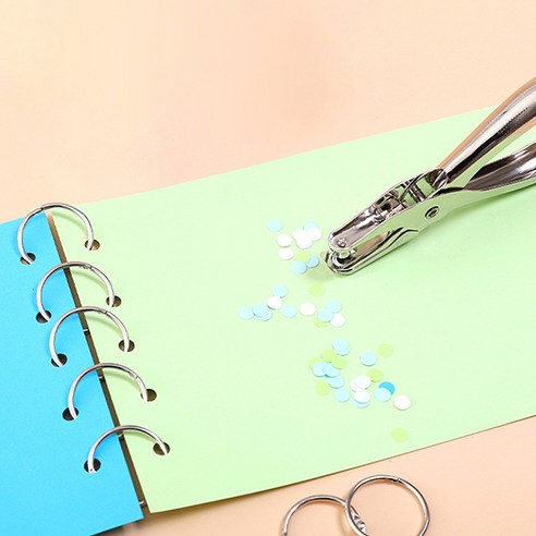 OC1284 스텐 카드링 제본 다꾸 홀펀처 핸디 1공 펀치, 본품(1284)