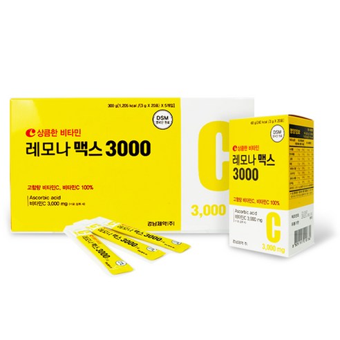 레모나 맥스 3000 100포(20포x5팩) + 20포(1팩) 경남제약 피로회복 360g, 3g, 120개