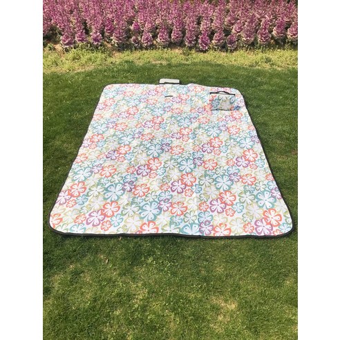 [MENGDI] 200X200cm 캠핑 매트 격자 무늬 접이식 캠핑 매트리스 아기 등산 야외 방수 비치 피크닉 담요 멀티 피크닉, 150X80cm, 무색 꽃