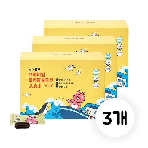 반려곳간 강아지 관절 연골 영양제 프리미엄 트리플솔루션 J.A.I 쓸개골탈구 면역 항산화, 30회분, 뼈/관절강화, 3개