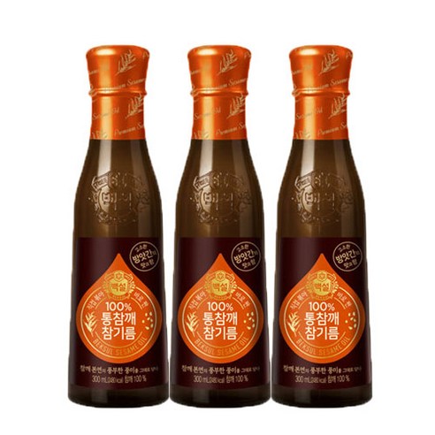 (상온)[백설]100%통참깨참기름300mlx3, 1개, 300ml