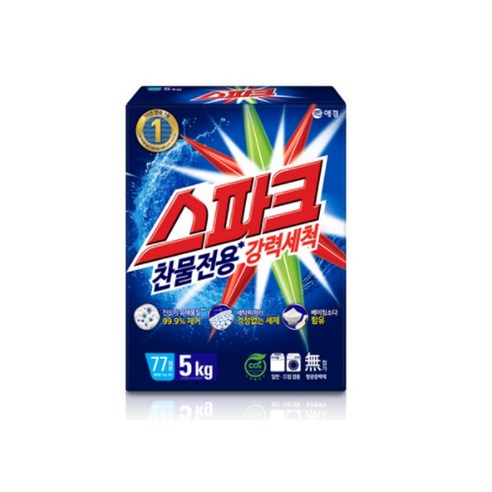 스파크 분말 세탁세제 카톤 본품, 5kg, 5개