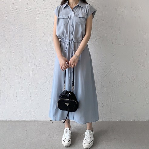 뷔스티에원피스 뷔스티에원피스 아피나르 스퀘어넥 민소매 원피스 미드디엔 여성 카라 민소매 원피스