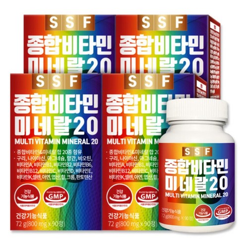 순수식품 종합비타민 미네랄 20종 멀티비타민 3개월분(90정), 90정, 3개