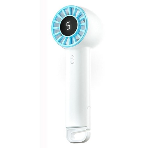 HUGOOD Portable Mini Fan Handheld with LED Display， 5 Speeds 2000mAh USB Rechargeable Battery Smal