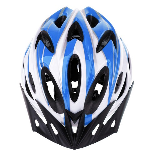 성인 안전 헬멧 사이클링 롤러 인라인 스케이트 자전거 타기, 블루 화이트, 56-62cm, 플라스틱