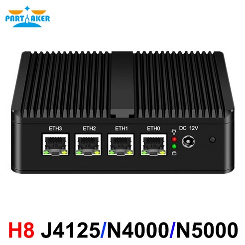 팬리스 pfSense 라우터 셀러론 J4125 N4000 N5000 미니 PC 4 LAN 2.5G 인텔 i226 2500M 방화벽 기기 OPNsense Openwrt, [02] N4000 i226-V DDR4, [03] UK, [08] 16GB DDR4 512GB SSD