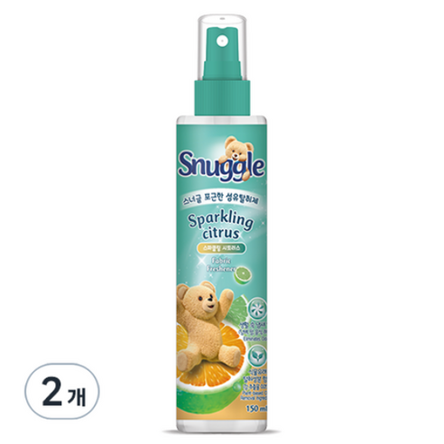 스너글 포근한 스파클링 시트러스 섬유 탈취제 본품, 5개, 150ml