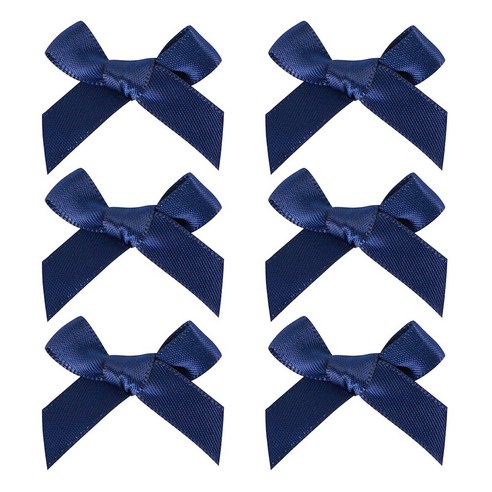 드림팩토리 공단 새틴 미니 리본 장식 10mm 완성리본, 100개, 07 네이비