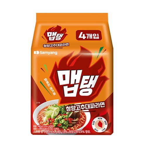 삼양 맵탱 청양고추 대파 라면 110g, 4개