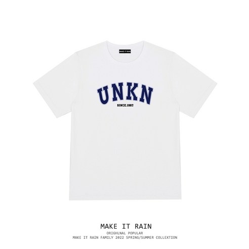 DFMEI Maek 비가 원래 자체 힙합 편지 인쇄 반소매 셔츠 국가 패션 홍콩 스타일 남성 반팔 티셔츠