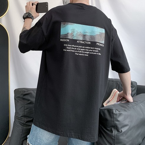 DFMEI 반팔 남자의 조수 브랜드 느슨한 야생 하버 티셔츠 트렌드 디자인 작은 옷 새로운 하프 슬리브