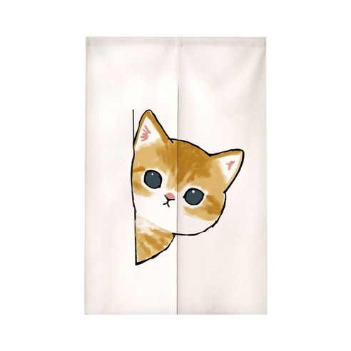 고양이 패브릭 가림막 커튼 공간분리 가림막천 방문가리개