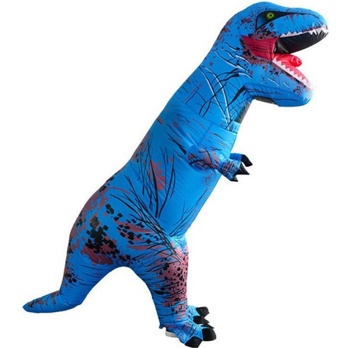 KC인증 에어슈트 할로윈 의상 코스튬, 1개입, 17_티라노 공룡 에어슈트 (블루)