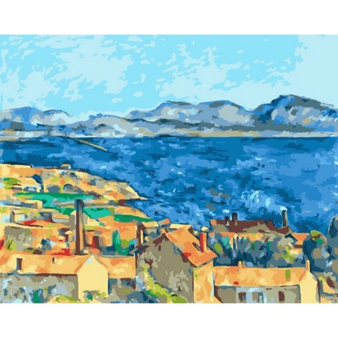 모모픽스페인팅 DIY 명화 그리기 40x50cm, 폴세잔 마르세유만, 1개