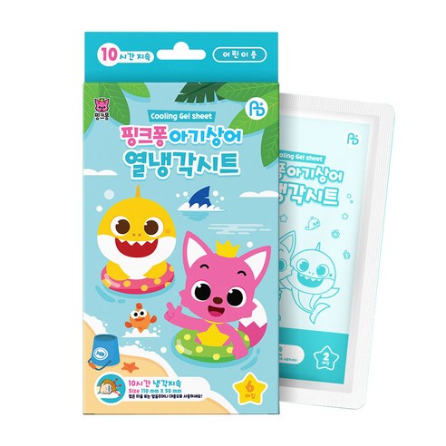 ABPLUS 아텍스 핑크퐁 아기상어 열냉각 해열시트, 6개입, 3개