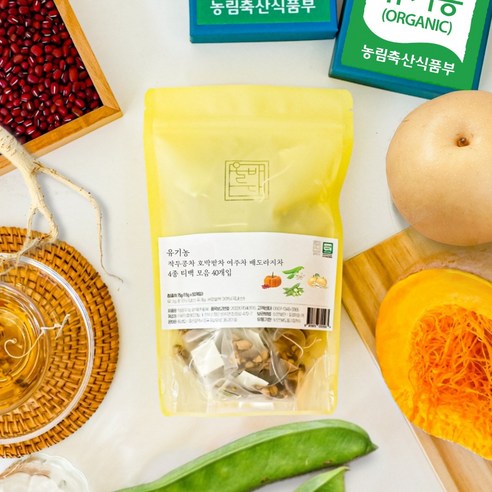 자연의 건강함을 한 잔에, 올바르다 유기농 전통차 4종 세트