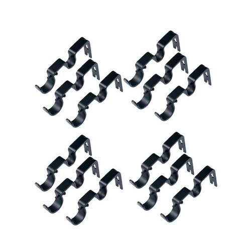 12pcs 조절 금속 커튼 막대 브래킷 홀더 블랙