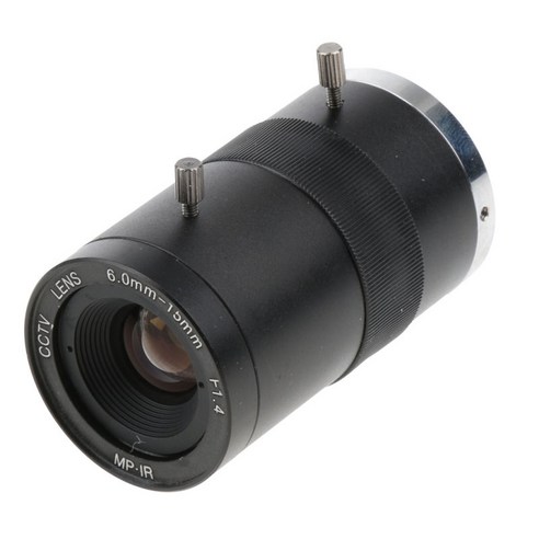 CCTV 보안 카메라 6-15mm 가변 초점 렌즈 수동 IRIS 줌 CS 마운트 렌즈, 58cm, 블랙, 설명
