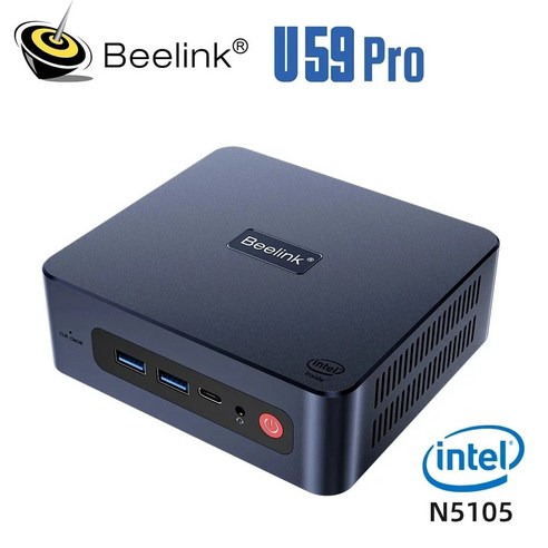 Beelink U59 프로 미니 PC 윈도우 11 인텔 셀러론 N5105 DDR4 8GB 256GB 1000M WiFi5 BT40 데스크탑 게임 컴퓨터 VS N5095 S, 12.8GB 128GB EU