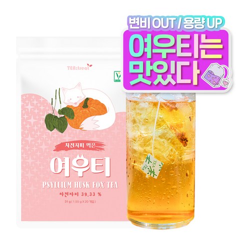 티트리트 차전자피 먹은 여우티, 1개, 20개입, 1.55g
