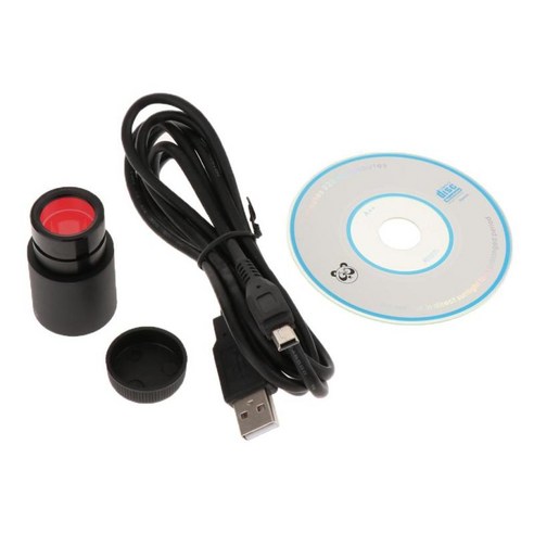 5.0MP HD USB 현미경 디지털 전자 접안 렌즈 CMOS 카메라 C-마운트, 블랙, 설명