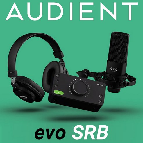 [정품] Audient EVO SRB 오디언트 EVO4+SR1마이크+SR2000헤드폰+쇼크마운트+케이블 레코딩 패키지