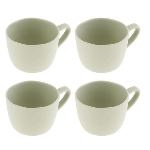 재사용할 수 있는 당 야영을 위한 4개 조각 플라스틱 차 커피 마시는 찻잔 컵, 라이트 그린, 94x68mm, 멜라민