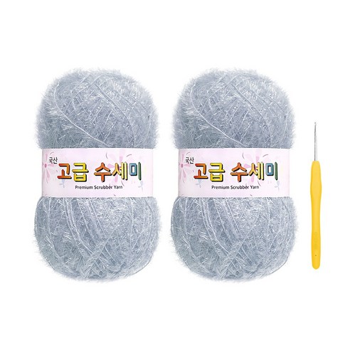 울클럽 별꽃수세미 DIY 고급수세미실 2볼 + 코바늘 6호 (동영상제공), 185스노우