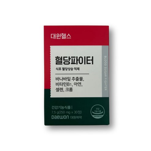 바나바잎 바나바리프 추출물 코로솔산 코르솔산 식후 혈당 관리 영양제 치커리 뿌리 귀리 식이섬유 추출물, 1박스, 30정