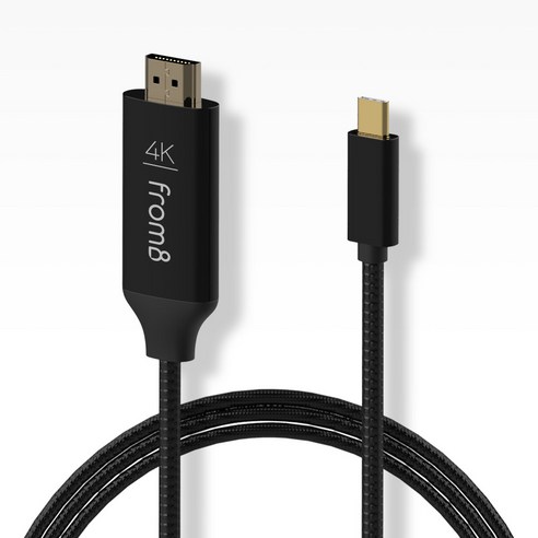 프롬비 USB C to HDMI 미러링 케이블 MHL케이블 스마트폰 핸드폰, USB C to HDMI 미러링케이블 3.5M 블랙