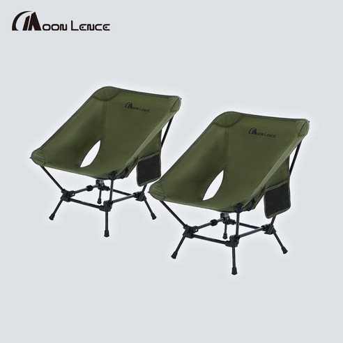Moon Lence 컴팩트 포터블 경량 낮은 폴딩체어 2P, 그린, 1세트