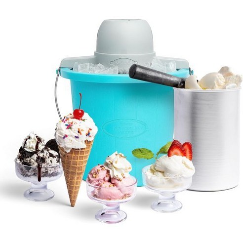 Nostalgia Electric Ice Cream Maker 구식 소프, 4 Qt_Blue