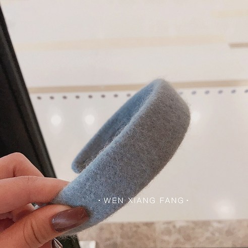머리띠녀 가을 겨울 심플한 순색 머리띠 세수 머리띠